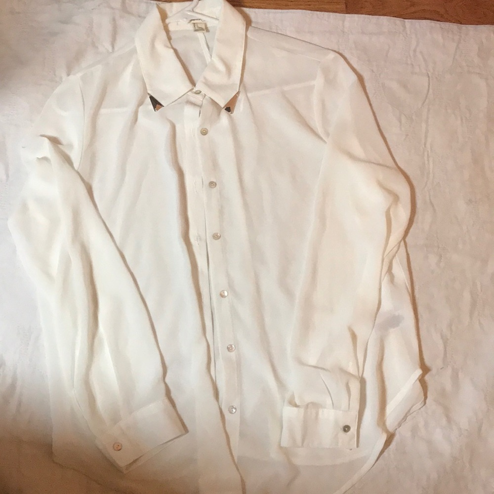 Forever 21 sheer white/cream color shirt